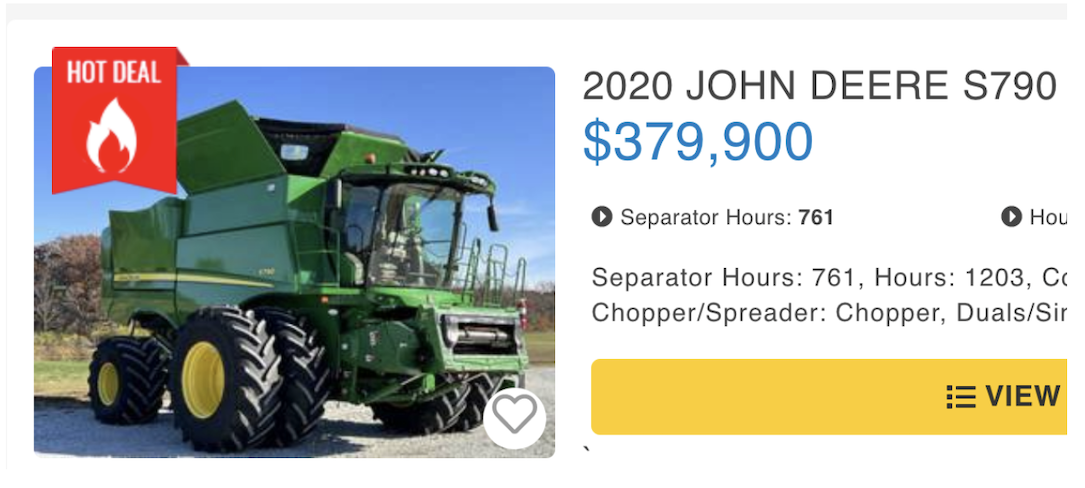 Cost of a used combine