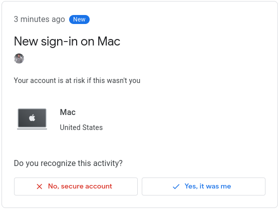 Google Security Warning